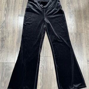 Athleta Black Velvet Flare Pants
